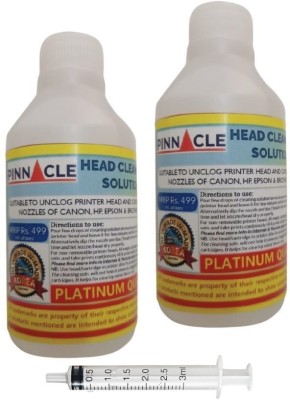 PINNACLE Head Cleaning Solution for Printer/Cartridges/Nozzles to Clear Clogging/Blockage Tri-Color Ink Bottle