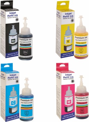 Smart Toner Cartridge T664 Ink Refill Black + Tri Color Combo Pack Ink Bottle