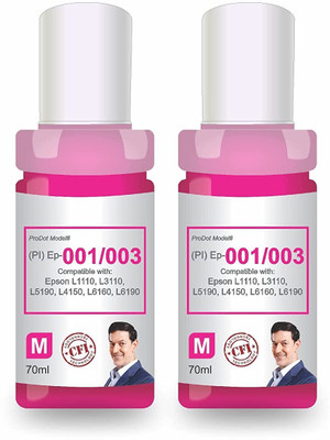 PRODOT Ep 001/003 Inkjet Ink Refill Compatible with Epson L1110, L1455, L3100, 2 x Magenta Ink Bottle
