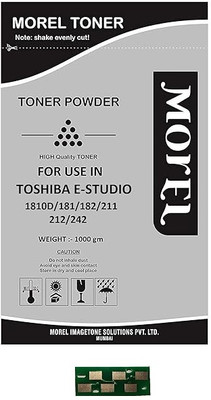 MOREL 1810D TONER POWDER (1KG) WITH TONER CHIP FOR TOSH ESTUDIO 181 182 211 242 COPIER Black Ink Cartridge
