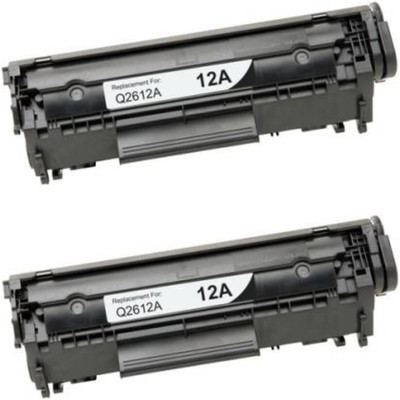 HYNEAR 12A / Q2612A Compatible for LaserJet 1012, 1015,1022 3030 Printers pack of 2 Black Ink Toner