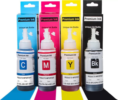 tequo T664 Multicolor Ink Black + Tri Color Combo Pack Ink Bottle