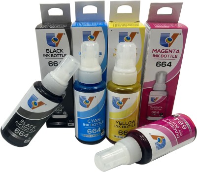 JET TONER Refill Ink Compatible for Ecotank L300 L310 L350 L355 L360 L365 L550 L555 L565 Black + Tri Color Combo Pack Ink Bottle
