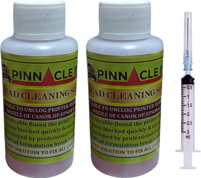 PINNACLE 2pc Printer Cleaning Kit Unlock Print Head Nozzle Cleaner Solution Flush White Ink Bottle