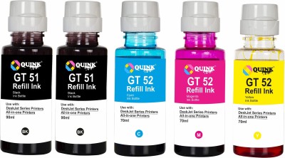 QUINK For HP Ink Tank GT51 , GT52 , 310,315,319,410,415,419 GT5810 ( SET+ Black + Tri Color Combo Pack Ink Bottle