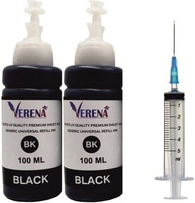 verena Refill Ink kit for HP 802, 805, 678, 680, 803 Cartridge (100mlx2x1 syringe) Black Ink Cartridge