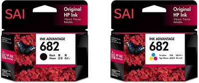 Sai HP 682 1SET Black + Tri Color Combo Pack Ink Cartridge