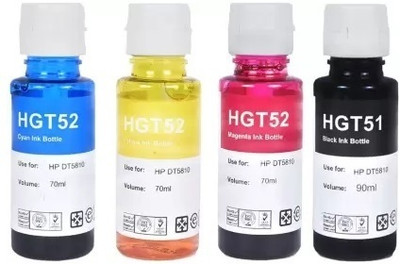 HYNEAR Refill Dye Ink for HP GT51 &GT52 Compatible Set 1 Black Black + Tri Color Combo Pack Ink Bottle