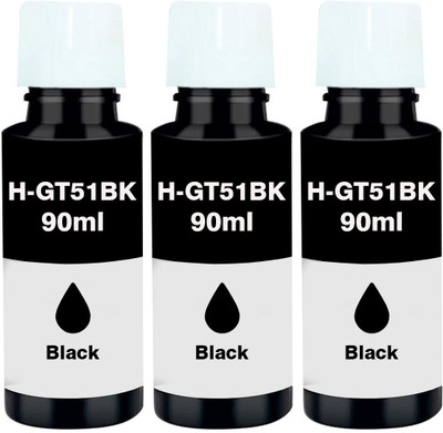 verena H-GT51 Refill Ink Compatible For 310,315,319,410,415,419 Printers 90ML 3 X Black Ink Bottle