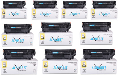 ALPHABET 12A/Q2612A Toner Cartridge Pack of 10 Compatible for HPLaserjet 1012, 1015, 1018 Black Ink Cartridge