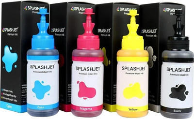 Splashjet Sublimation Ink for Ep Printers L220, L360, L380 - (70gm x 4 Color) - 501906 Black + Tri Color Combo Pack Ink Bottle Splashjet Sublimation Ink for Ep Printers L220, L360, L380 - (70gm x 4 Color) - 501906 Black + Tri Color Combo Pack Ink Bottle