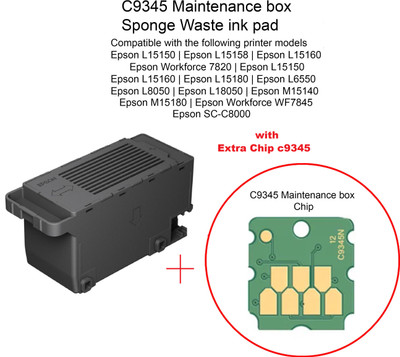 PRINTER PARTNER C9345 Maintenance Box+Extra Chip For L8058 L8050 L18058 L6578 L5150 L5160 Black Ink Toner