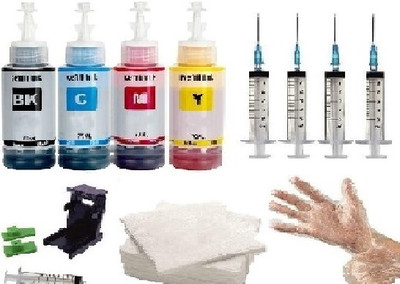 Salty Tool Kit Refill ink Set With Syringe & Suction Tool Kit, for use in 680 Black Black + Tri Color Combo Pack Ink Cartridge