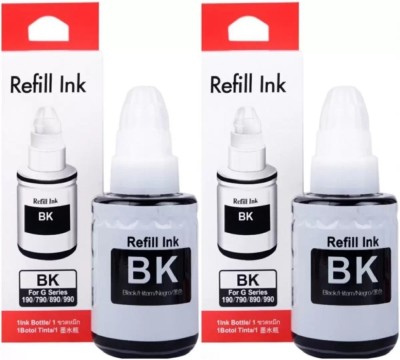 ZOKIO Refill Ink For Canon GI 790 G1000 , G1010 , G2002 , G2010 , G3000 , G3010 Black - Twin Pack Ink Bottle