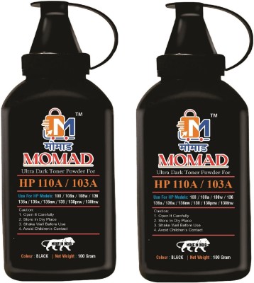 Momad Ultra Dark Refilling Toner Powder Compatible for:110A W1112A W1103A Cartridge Black Ink Toner Powder