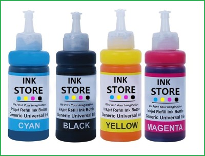 PRINTIFY Refill Ink for Canon PIXMA MG2570S: Cyan, Magenta, Yellow & Black from INKSTORE Black + Tri Color Combo Pack Ink Bottle