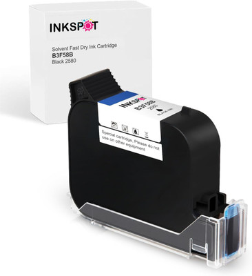 Inkspot B3F58B / 2580 Solvent Black Ink Cartridge Compatible for Handheld Inkjet Printer Black Ink Cartridge