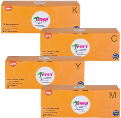 Tack CE320A / 128A (4Color Set) Toner Cartridge Compatible Black + Tri Color Combo Pack Ink Toner