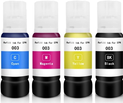 Ang COMPATIBLE REFILL INK FOR L3110 Multi-function Color Printer 003 INK Black + Tri Color Combo Pack Ink Bottle