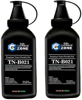 CARTRIDGE ZONE TN-B021 Toner Powder Refill for Brother DCP-B7530DN / DCP - B7500D Black - Twin Pack Ink Toner Powder