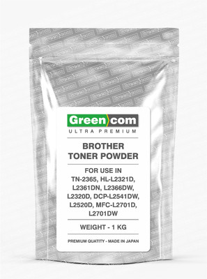 greencom High Quality Toner Powder 1KG Brother TN-2365/1020/2280/750/2025/550/580/2125 Black Ink Toner