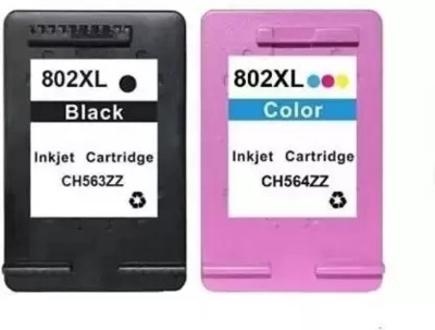 SR ENTERPRISES WORLD 802XL COMBO Ink for Cartridge HP J610/ 2000/ J210/ 2050 Black + Tri Color Combo Pack Ink Cartridge