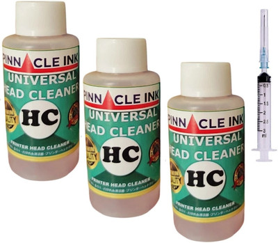 Pinnacle Ink Head Cleaning Solution For HP/Canon/Ep/Brother Printers Head Cleaning Liquid Black + Tri Color Combo Pack Ink Bottle