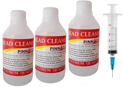 PINNACLE 3pc Liquid Cleaning Solution For Printers White Ink Bottle