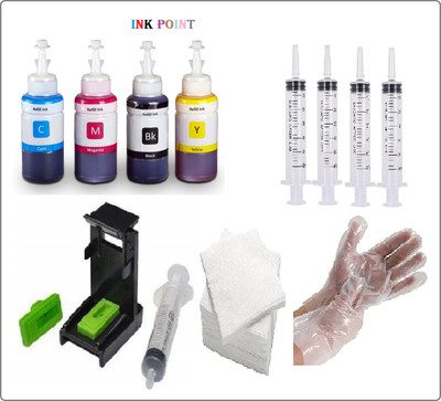inkpoint HP 803 Refill kit Dye ink for HP cartridge 803 Black + Tri Color Combo Pack Ink Bottle