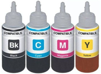 ARK PG 745 and CL 746 Cartridges 100 Ml Each Bottle Black + Tri Color Combo Pack Ink Bottle