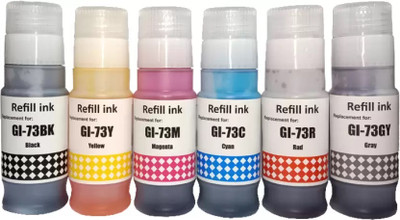 GPN PRINT High Quility Refill Ink GI-73 Ues for ixma G570 G670 G550 G650 G620 Black + Tri Color Combo Pack Ink Bottle