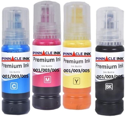 PINNACLE 003 Ink for Epson L3110, L3150, L3250, L3152, L3210 Printer Black + Tri Color Combo Pack Ink Bottle