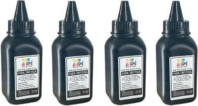 GPS Colour Your Dreams Hp 110A / W1112A Toner Cartridge Refill Pack Of 4 Bottle With Nozlle 80Gms. Black Ink Toner Powder