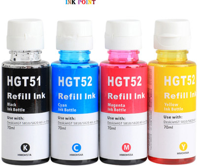 PRINTIFY GT51 GT52 Compatible for Tank Wireles Black + Tri Color Combo Pack Ink Bottle