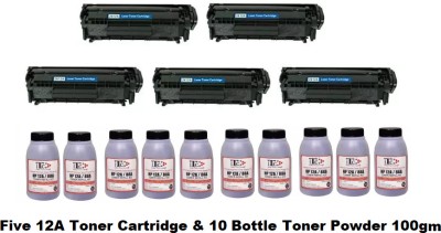 ITC 5 Pcs 12A /303 Toner & 10 Pcs Black Ink Toner