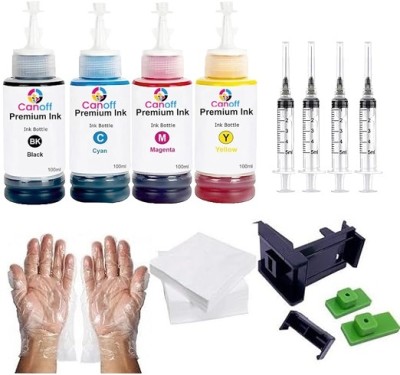 canoff TS207 Refill Ink Kit Compatible For TS 207 307 3170 Single Function Printer Black + Tri Color Combo Pack Ink Bottle