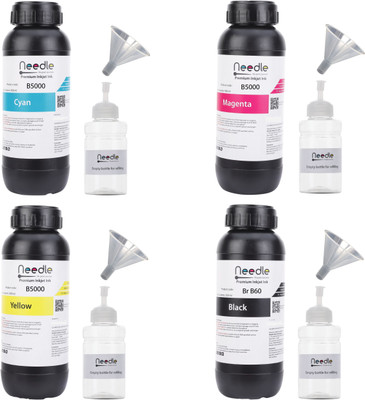 Needle 4x500 gms BTD60/BT5000 for DCP-T310 T220 T420 T510 T520 T700 T4000W Printers Black + Tri Color Combo Pack Ink Bottle