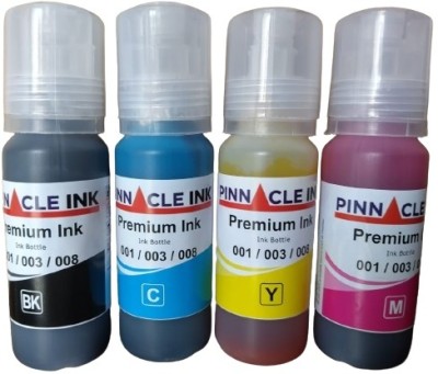 Pinnacle Ink Epson 001/003/008 Premium Compatible Refill Ink For Epson L1250 Black + Tri Color Combo Pack Ink Bottle
