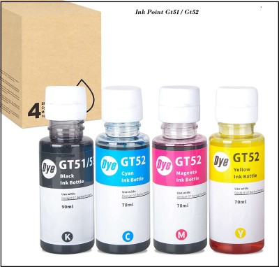 inkpoint Ink Refill HP GT51 GT52 Compatible for Printer Models 315 316 319 410 415 419 Black + Tri Color Combo Pack Ink Bottle