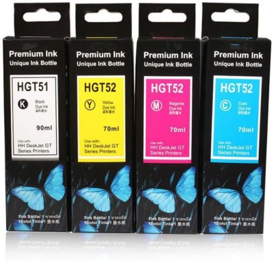 DR CARTRIDGE POINT GT51-GT52 Refill Ink for HP GT 5810 5820 5821 HP Ink Tank 310 315 410 Pack of 4 Black + Tri Color Combo Pack Ink Bottle
