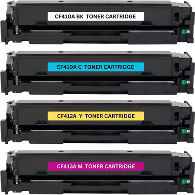 vevo toner cartridge CF410A, CF411A, CF412A, CF413A Black + Tri Color Combo Pack Ink Toner