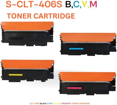 Go Toner cartridge CLT-406S Black, Cyan, Yellow, Magenta Compatible For Samsung Clx-3305,Clx-3305fn Black + Tri Color Combo Pack Ink Toner