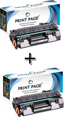 Print Page 05A Printer Toner Cartridge For HP CE505A Black - Twin Pack Ink Toner