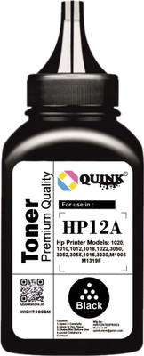 QUINK Ultra Dark Toner Powder Pack Of 1 For HP 12A / 15A / 49A / 53A Canon FX9 Black Ink Toner Powder