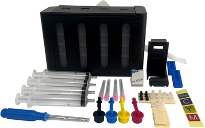 UV CISS Ink Tank Kit Compatible for 802 Black & 802 Tricolor Ink Cartridges for Use in DeskJet Printers Black Ink Cartridge