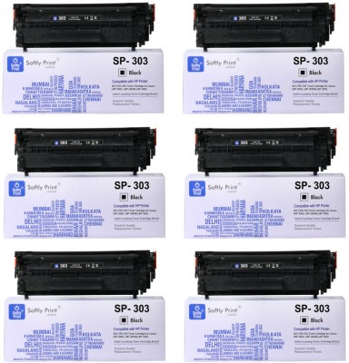 softly print 303 for 303/703 / 103 CRG 303 PACK 6 Black Ink Cartridge