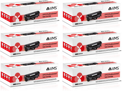 VMS Toner Cartridge 12A Black Q2612A Suitable For , - Pack Of 6 Black Ink Toner