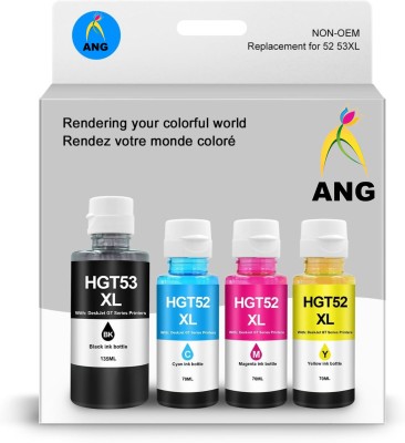 Ang GT 52 & GT 53XL Ink For 5810,5811,5820,5821,310,315,316,319,410,415,416,419 Black + Tri Color Combo Pack Ink Bottle