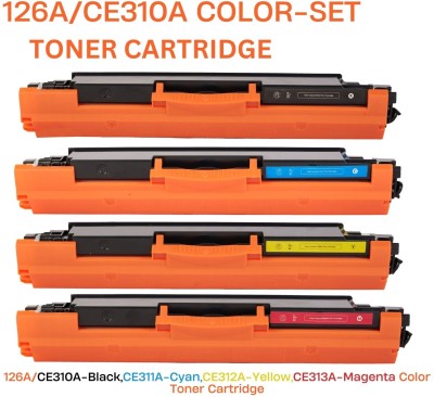 GoToner Cartrdige HP126A/CE310A,CE311A,CE312A,CE313A Multi-Color Set Compatible Black + Tri Color Combo Pack Ink Toner