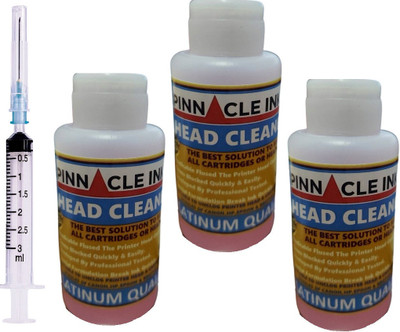 Pinnacle Ink 3 High Quality Digital Flushing Cleaner Solution Printer Head Cleaner Solution Tri-Color Ink Bottle